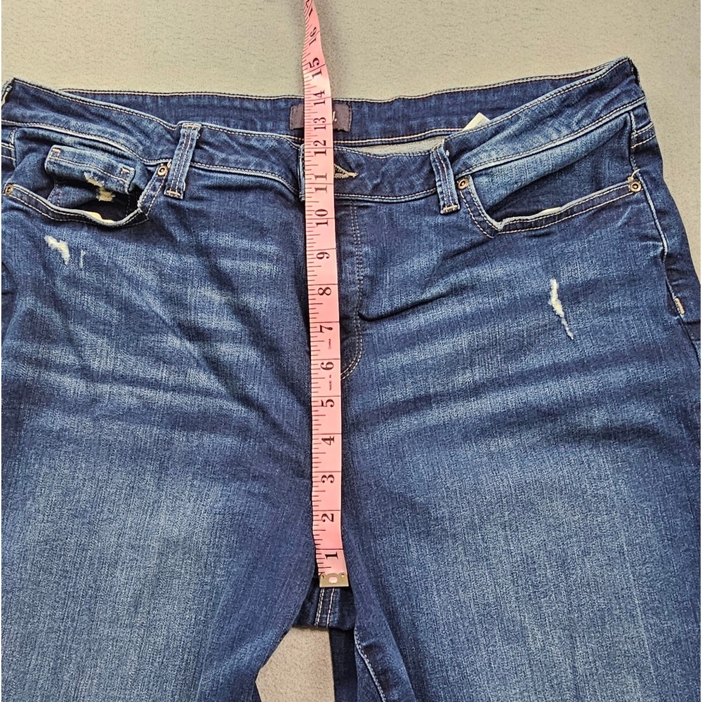 NYDJ Blue Jeans Womens Size 16 Vitality Slim Straight Distressed Cuffed Ankle - Picture 4 of 11
